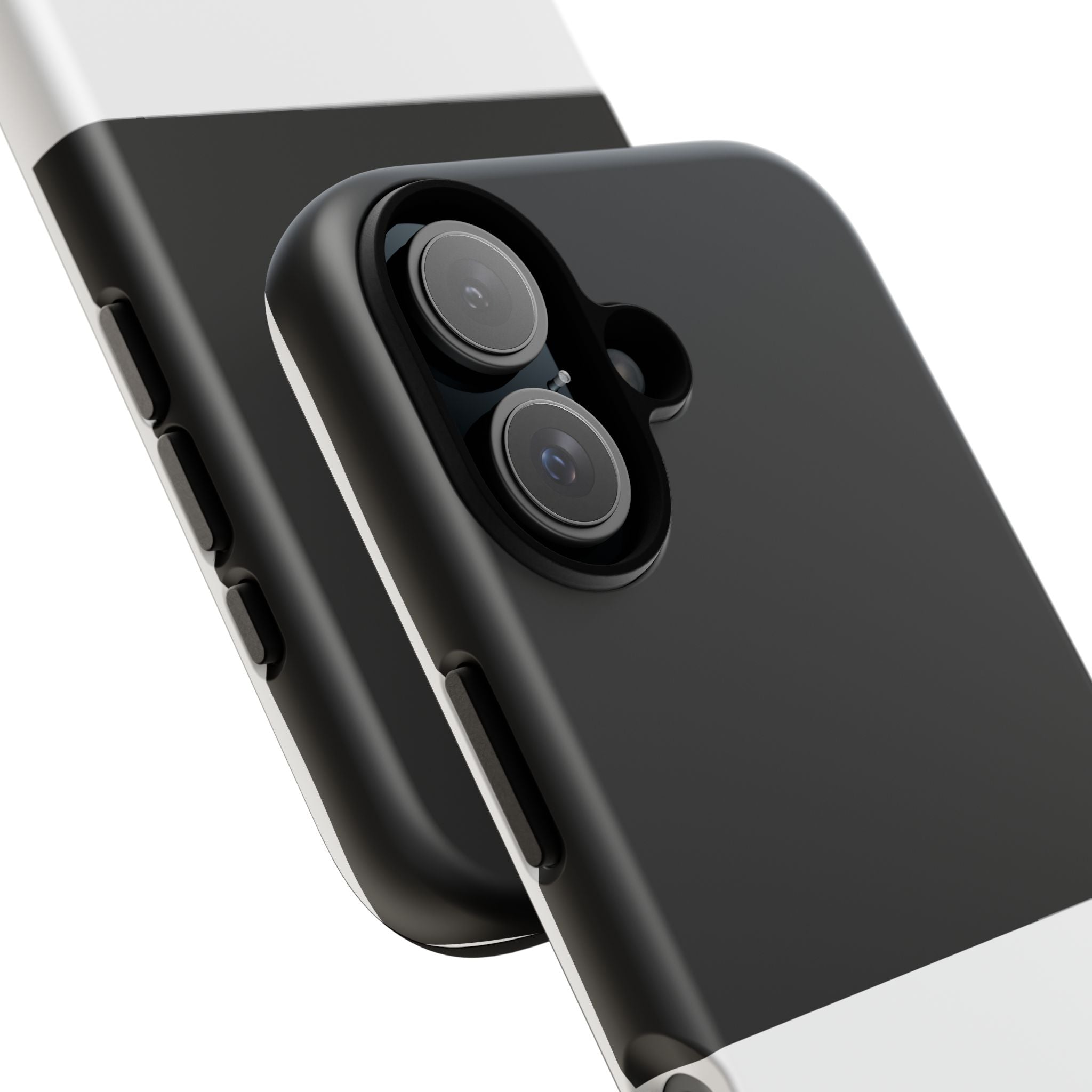 Two-Tone Tough Phone Case – Black & White Protective Cover