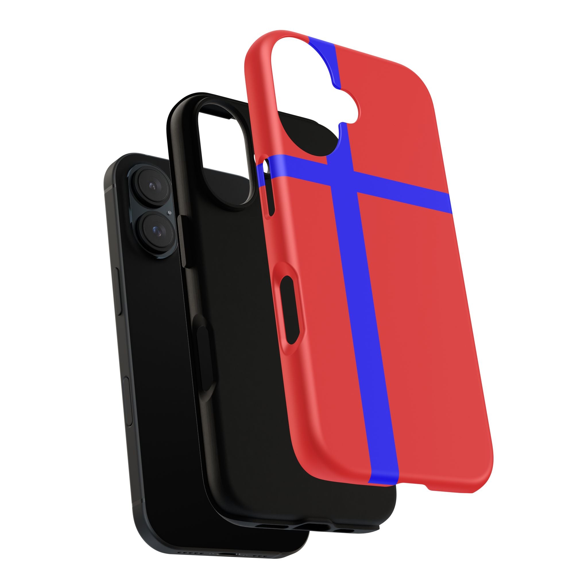 Red & Blue Cross Tough Phone Case — Sleek Protective iPhone Cover