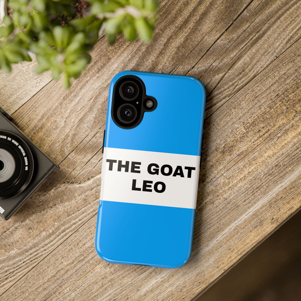 Phone Case — "THE GOAT LEO" Bold Blue Protective Case