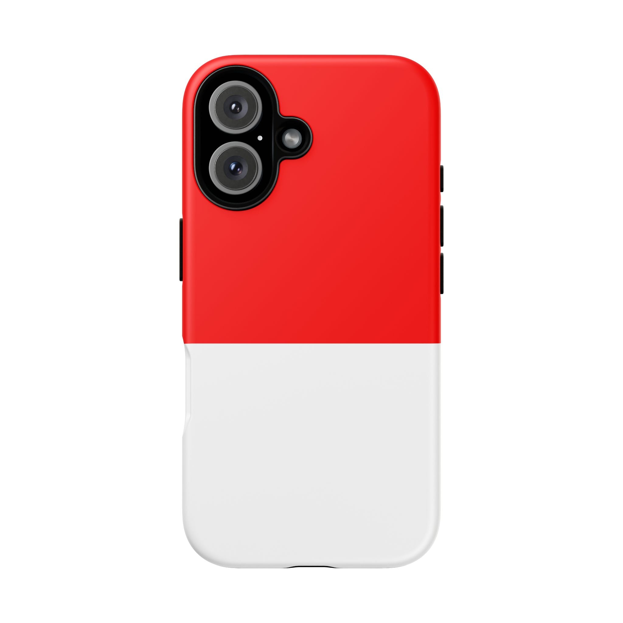 Red & White Two-Tone Tough Phone Case — Glossy Protective Cover