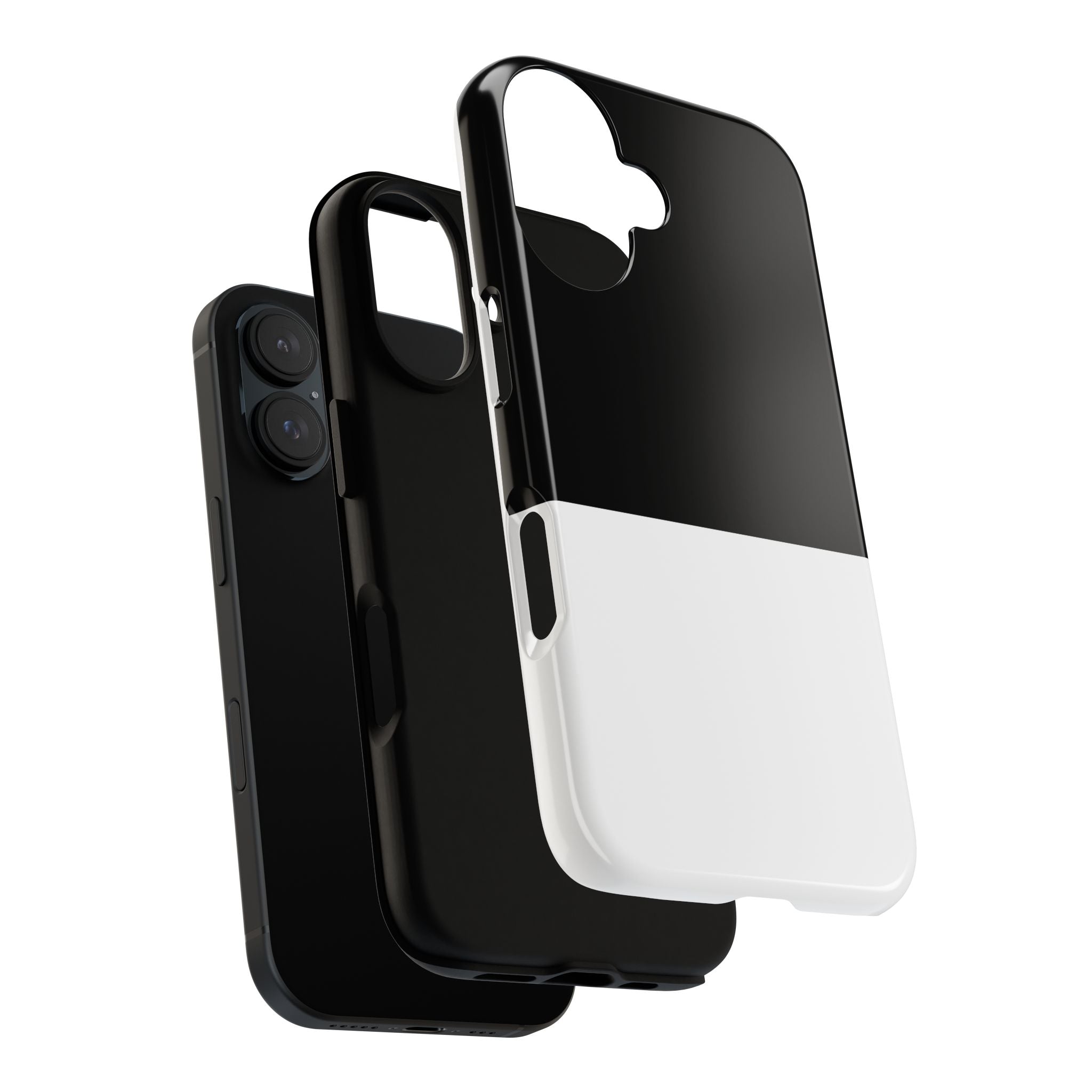 Two-Tone Tough Phone Case – Black & White Protective Cover