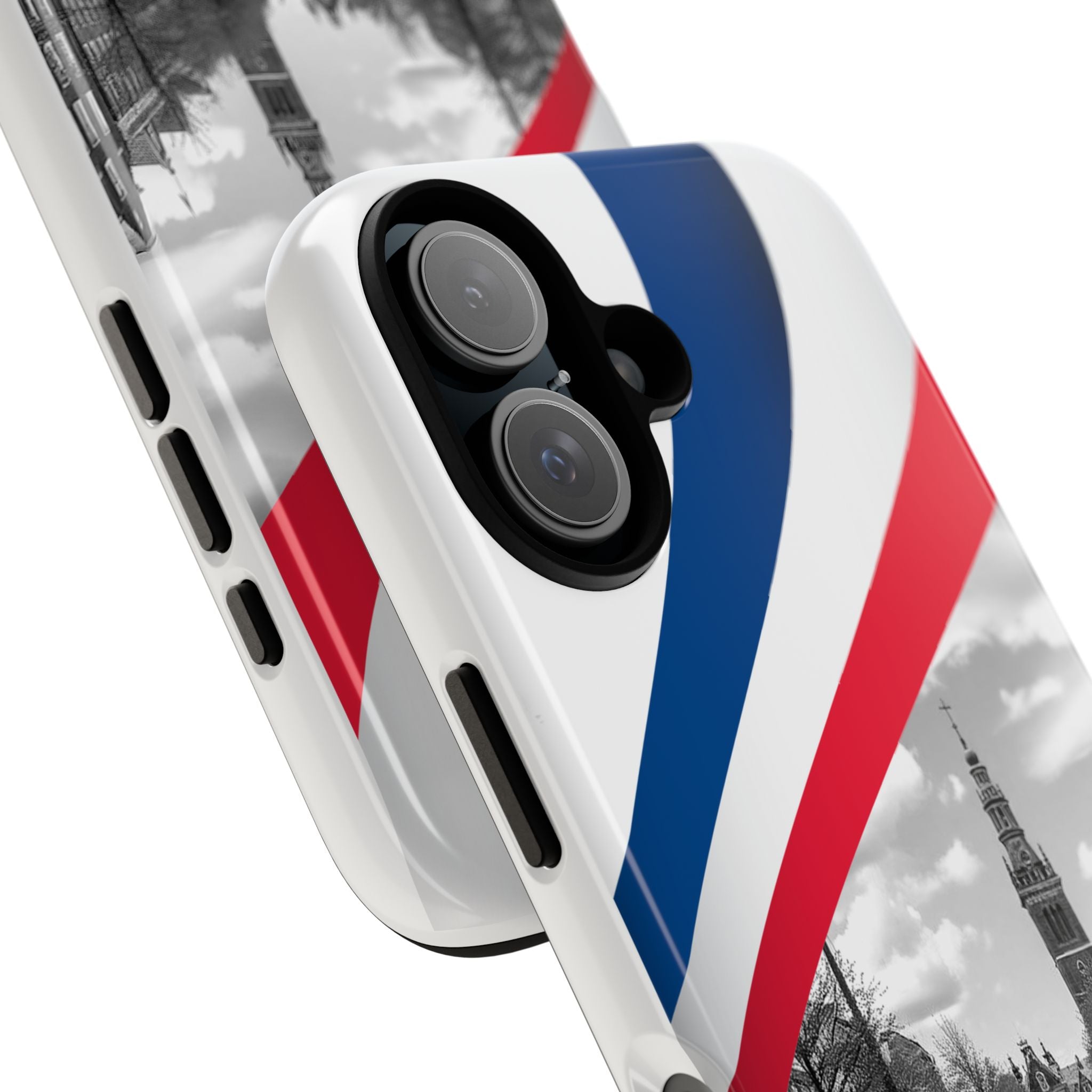 Holland Phone Case — Dutch Canal Photo with Red-White-Blue Ribbon