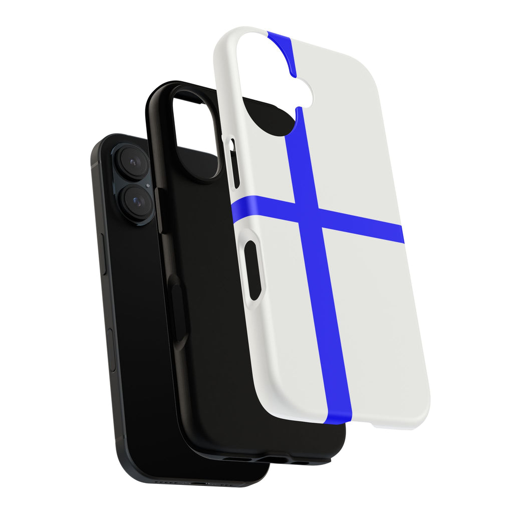 Blue Cross Phone Case — Minimal Geometric Tough Protective Cover