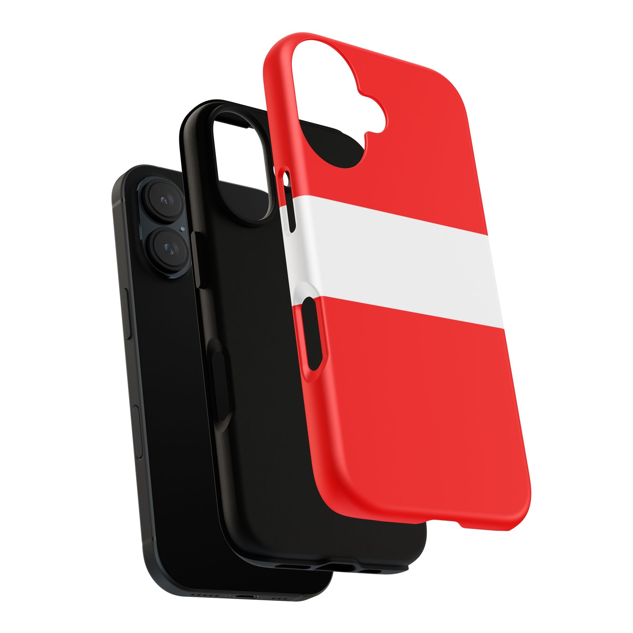 Phone Case — Bold Red & White Stripe Tough Protective Cover
