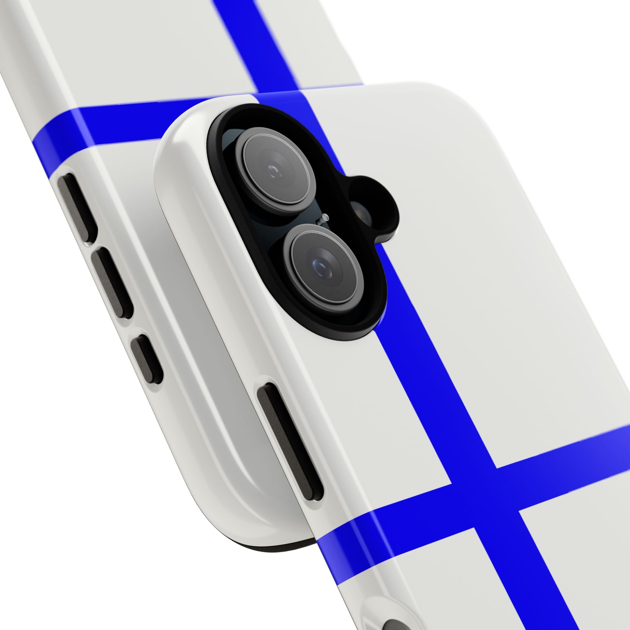 Blue Cross Phone Case — Minimal Geometric Tough Protective Cover