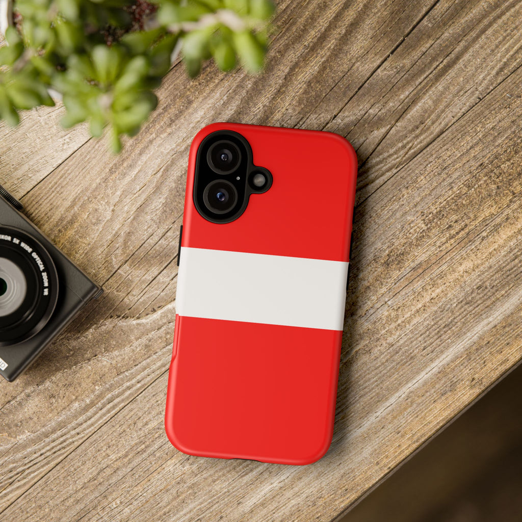 Phone Case — Bold Red & White Stripe Tough Protective Cover
