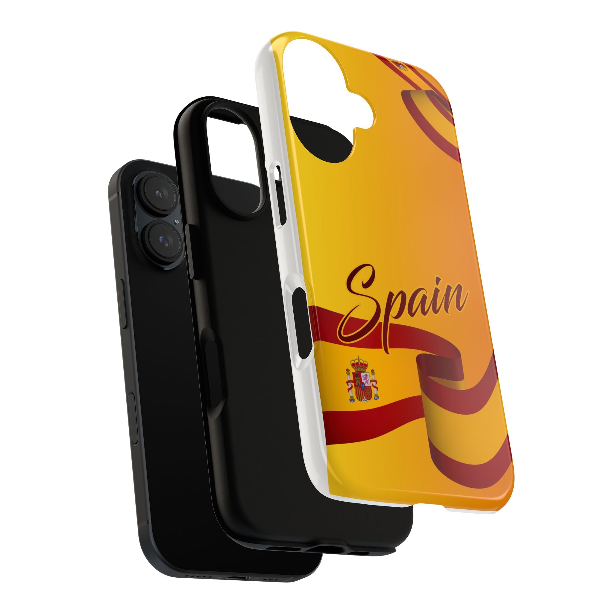 Spain Flag Phone Case — 'Spain' Script Protective Tough Phone Cover