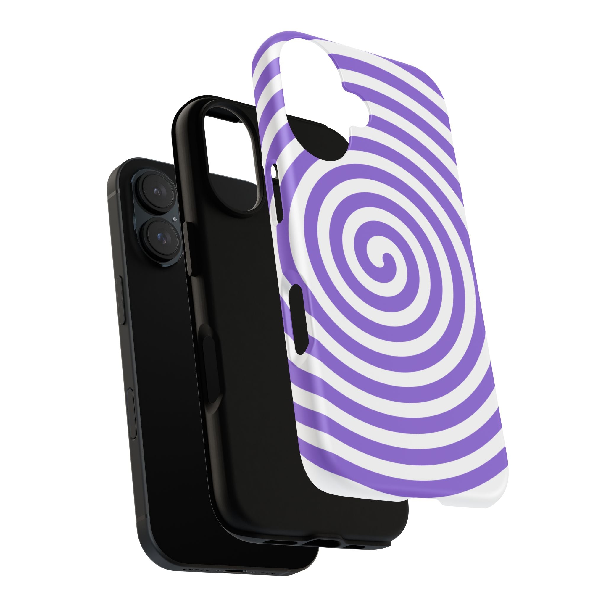 Purple Spiral Tough Phone Case — Durable Protective Phone Cover with Hypnotic Swirl Design