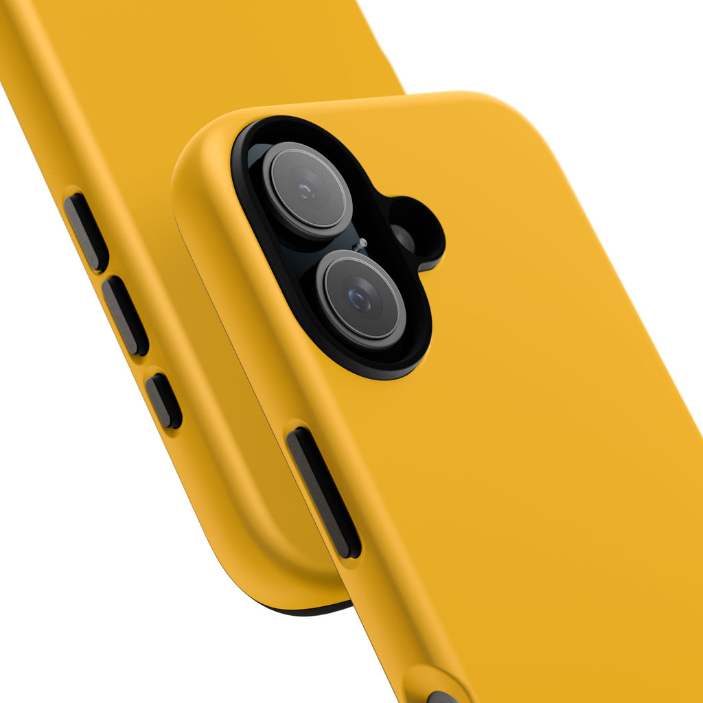 Solid Yellow Tough Phone Case — Durable Shockproof iPhone Cover