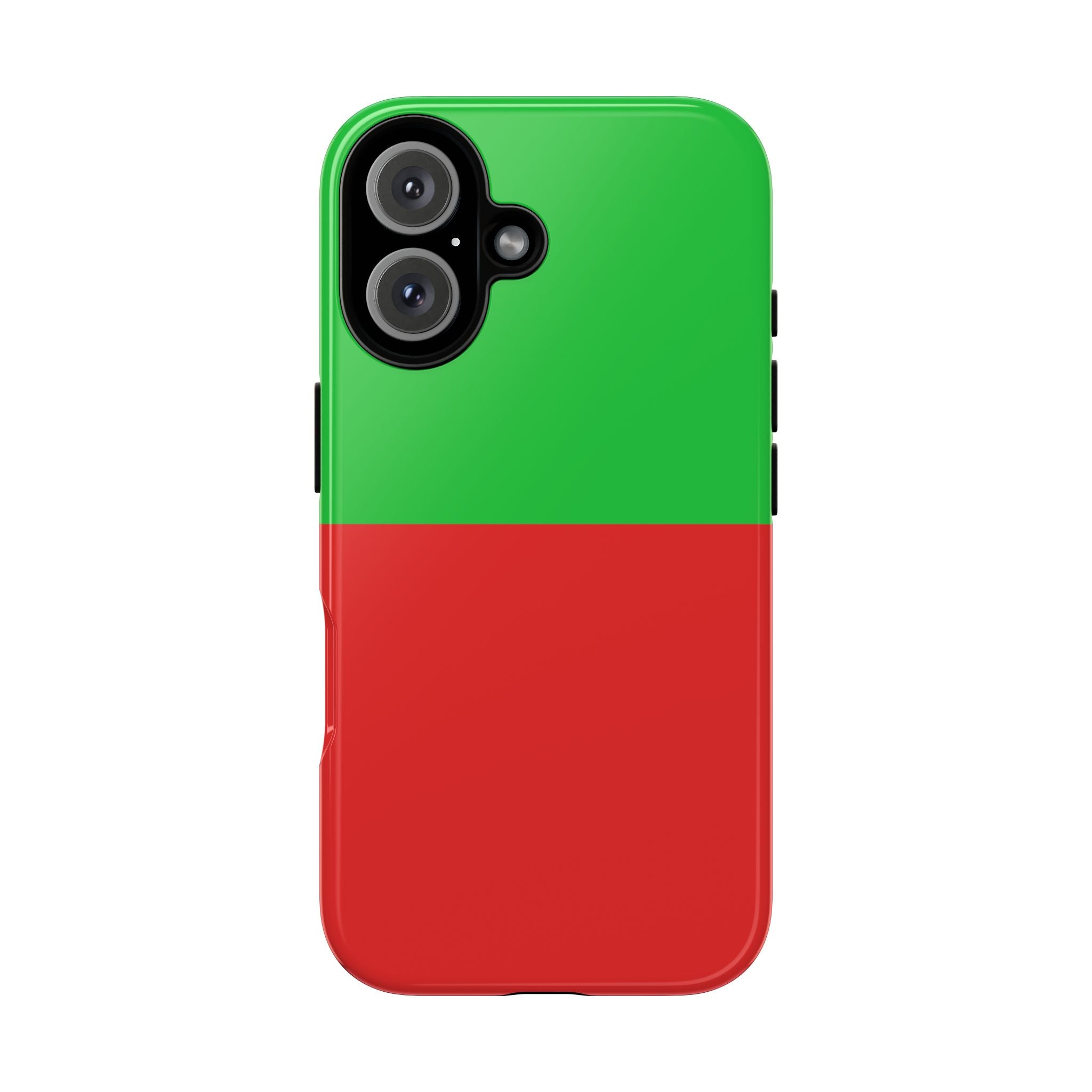 Two-Tone Green & Red Tough Phone Case — Durable Protective Cover