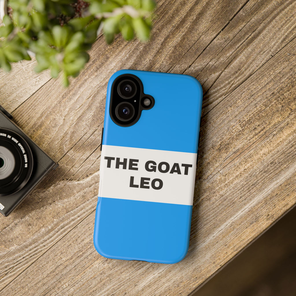 Phone Case — "THE GOAT LEO" Bold Blue Protective Case