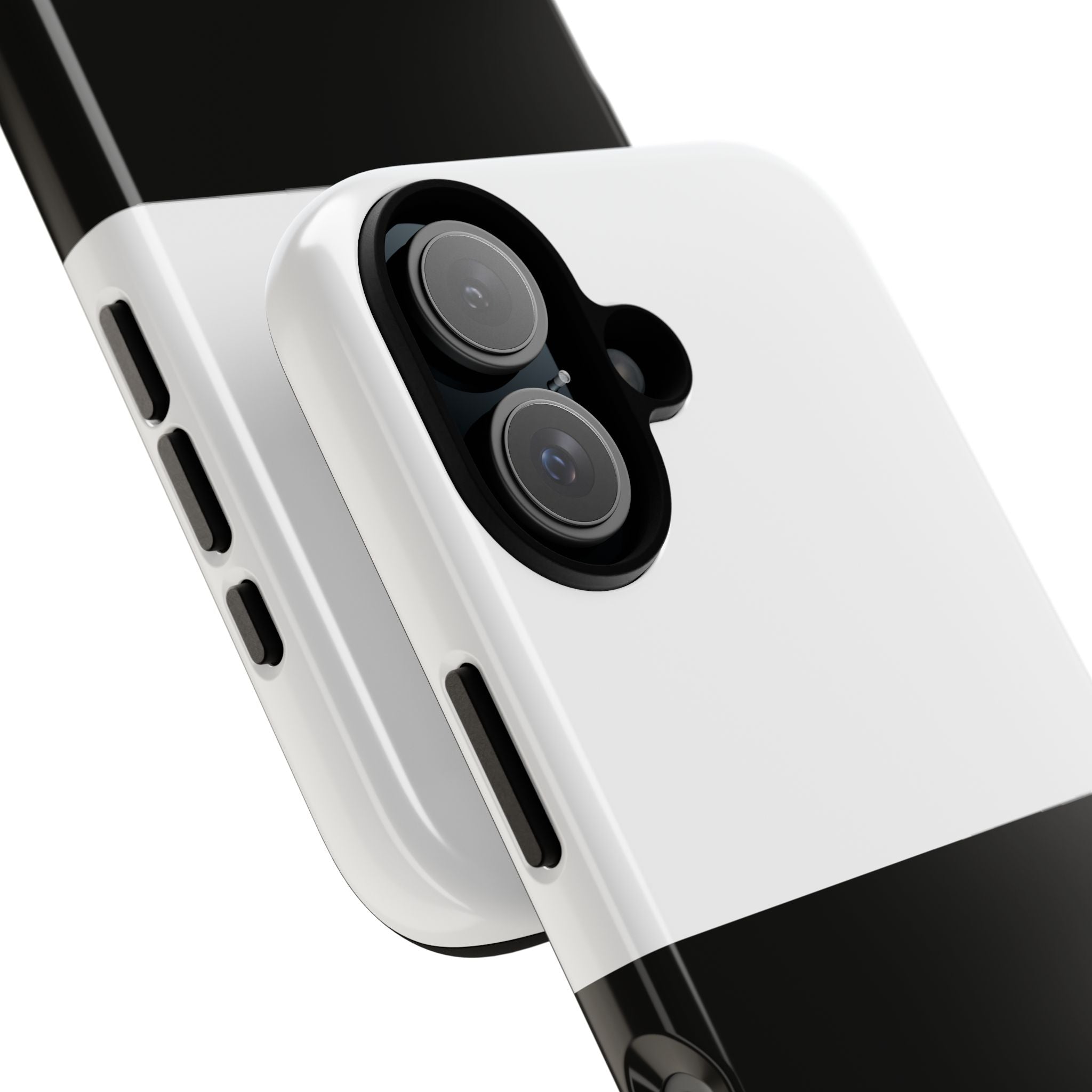 Two-Tone Tough Phone Case — Black & White Protective Cover