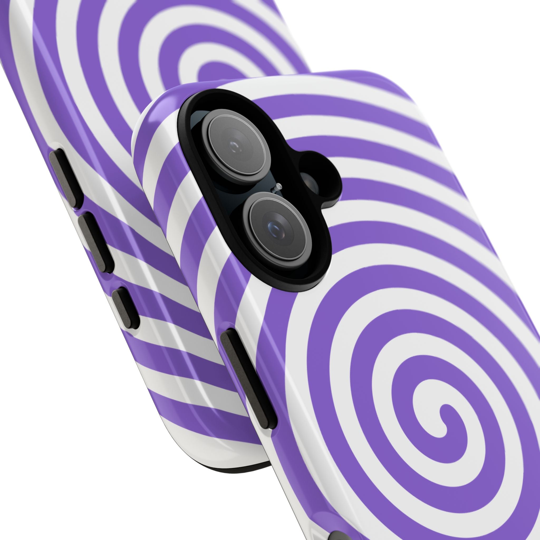Purple Spiral Tough Phone Case — Durable Protective Phone Cover with Hypnotic Swirl Design