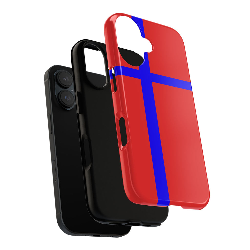 Red & Blue Cross Tough Phone Case — Sleek Protective iPhone Cover