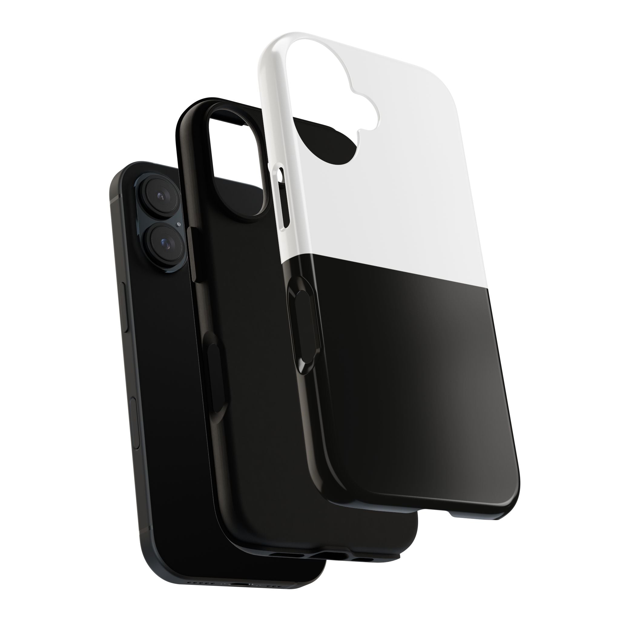 Two-Tone Tough Phone Case — Black & White Protective Cover