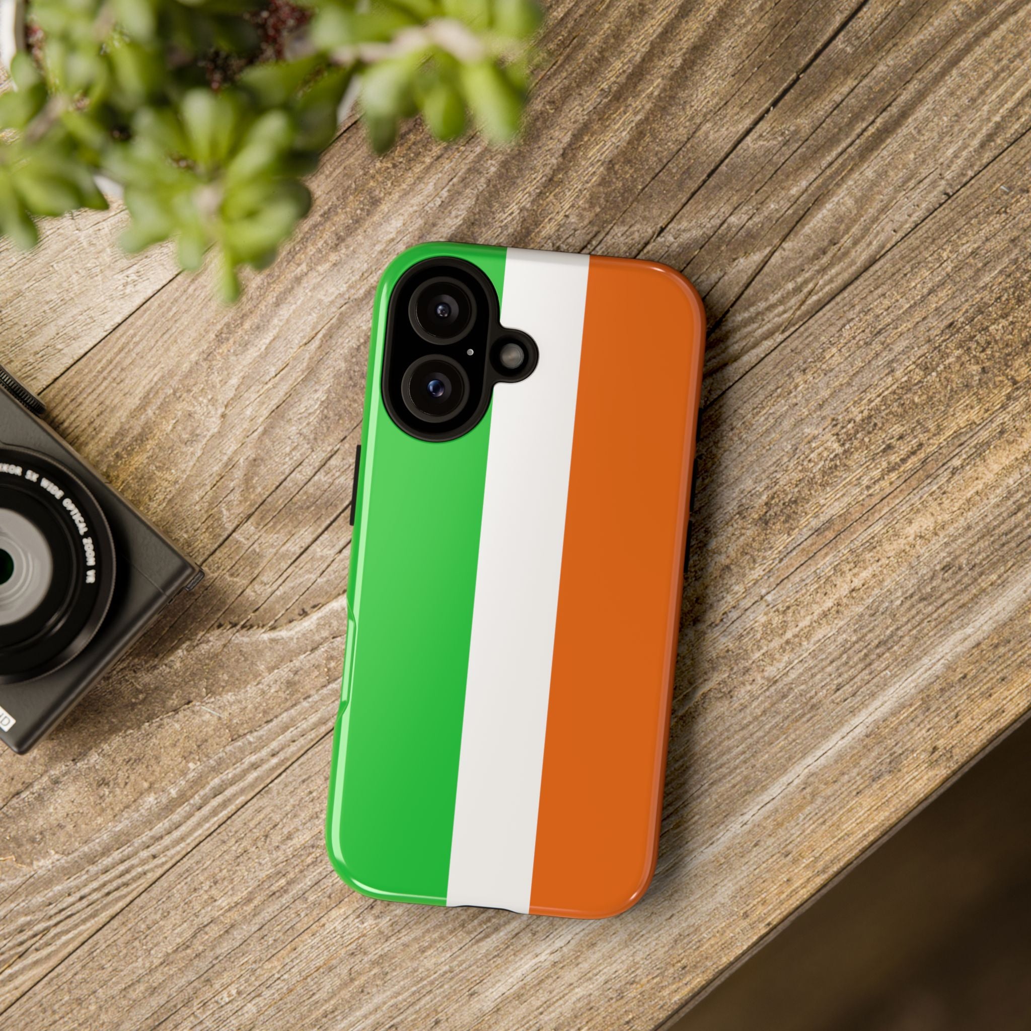 Irish Flag Tough Phone Case — Tricolor Green White Orange Protective Cover