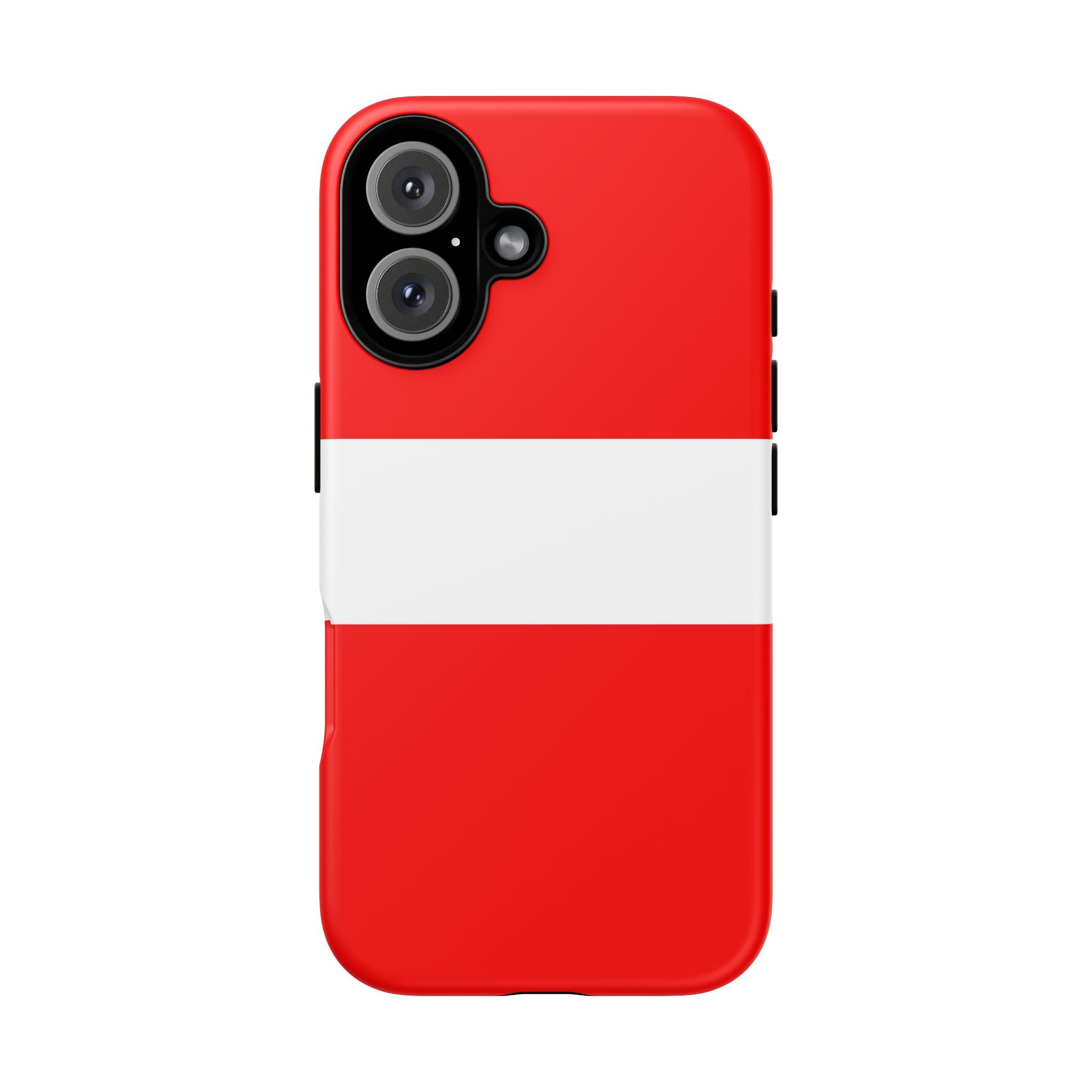 Phone Case — Bold Red & White Stripe Tough Protective Cover