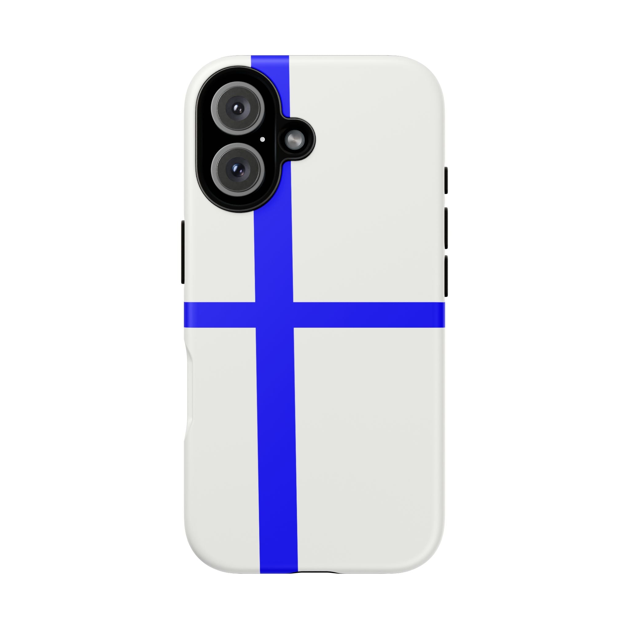 Blue Cross Phone Case — Minimal Geometric Tough Protective Cover