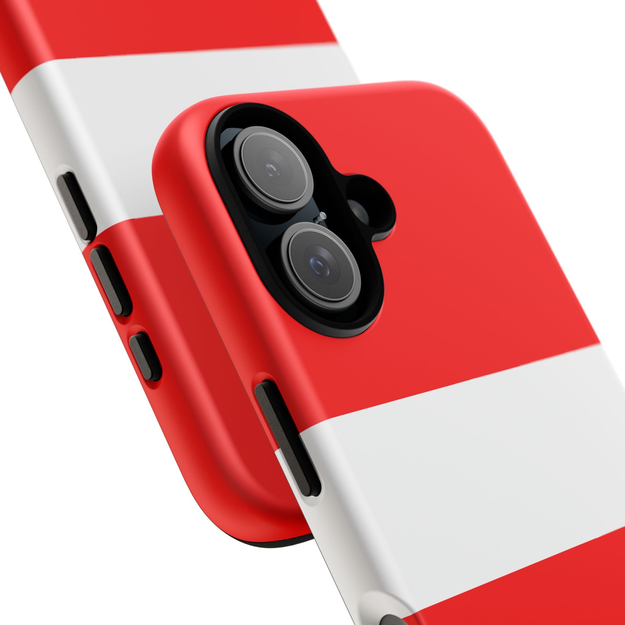 Phone Case — Bold Red & White Stripe Tough Protective Cover