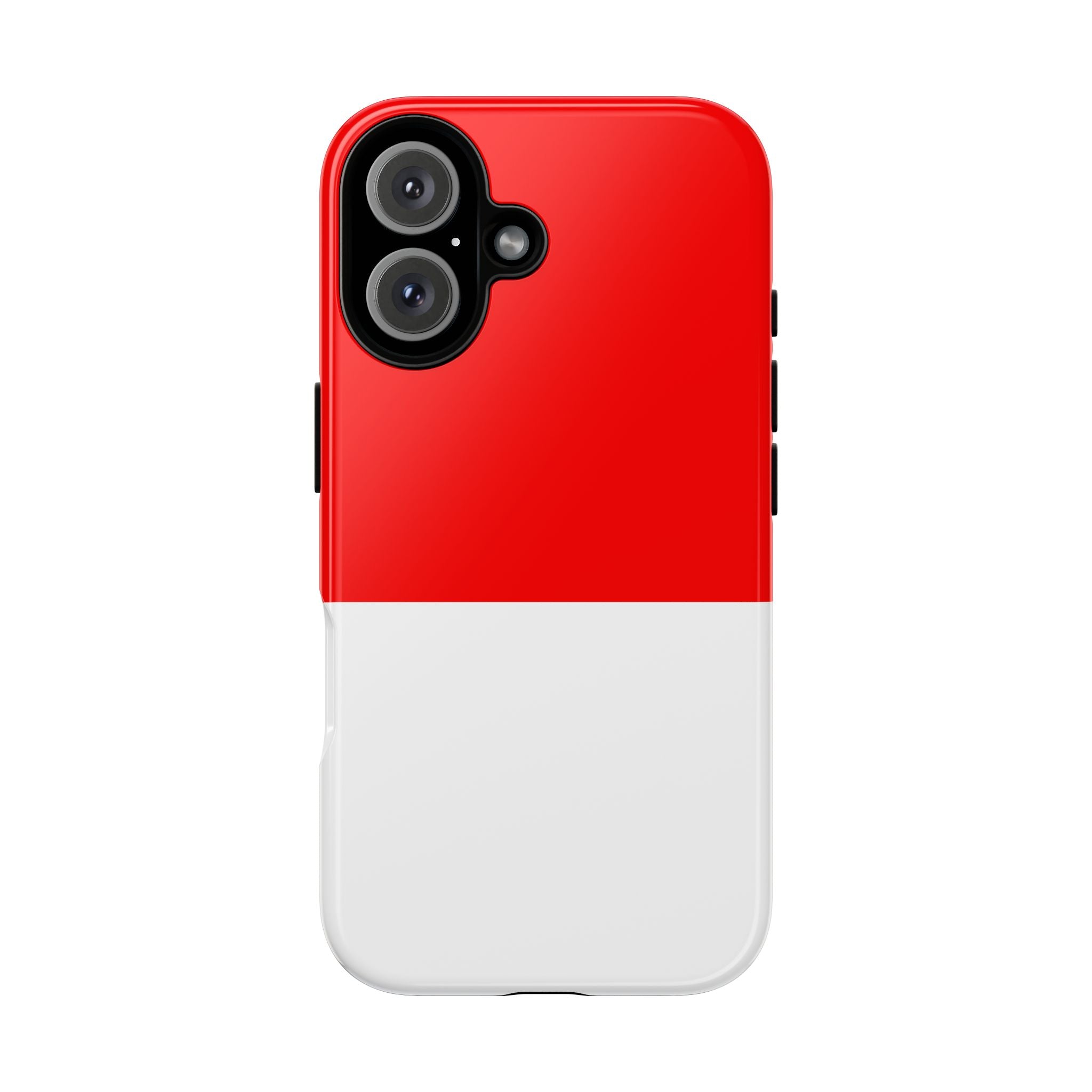 Red & White Two-Tone Tough Phone Case — Glossy Protective Cover