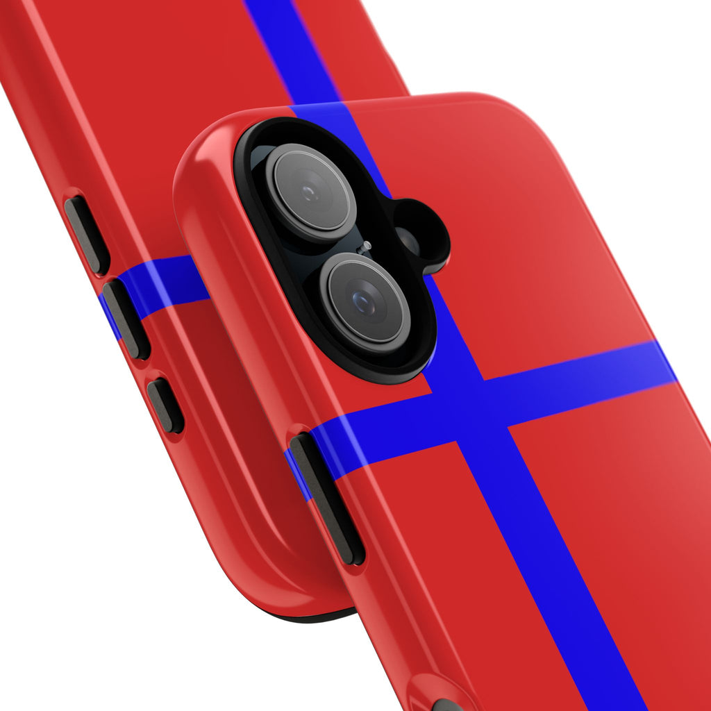 Red & Blue Cross Tough Phone Case — Sleek Protective iPhone Cover