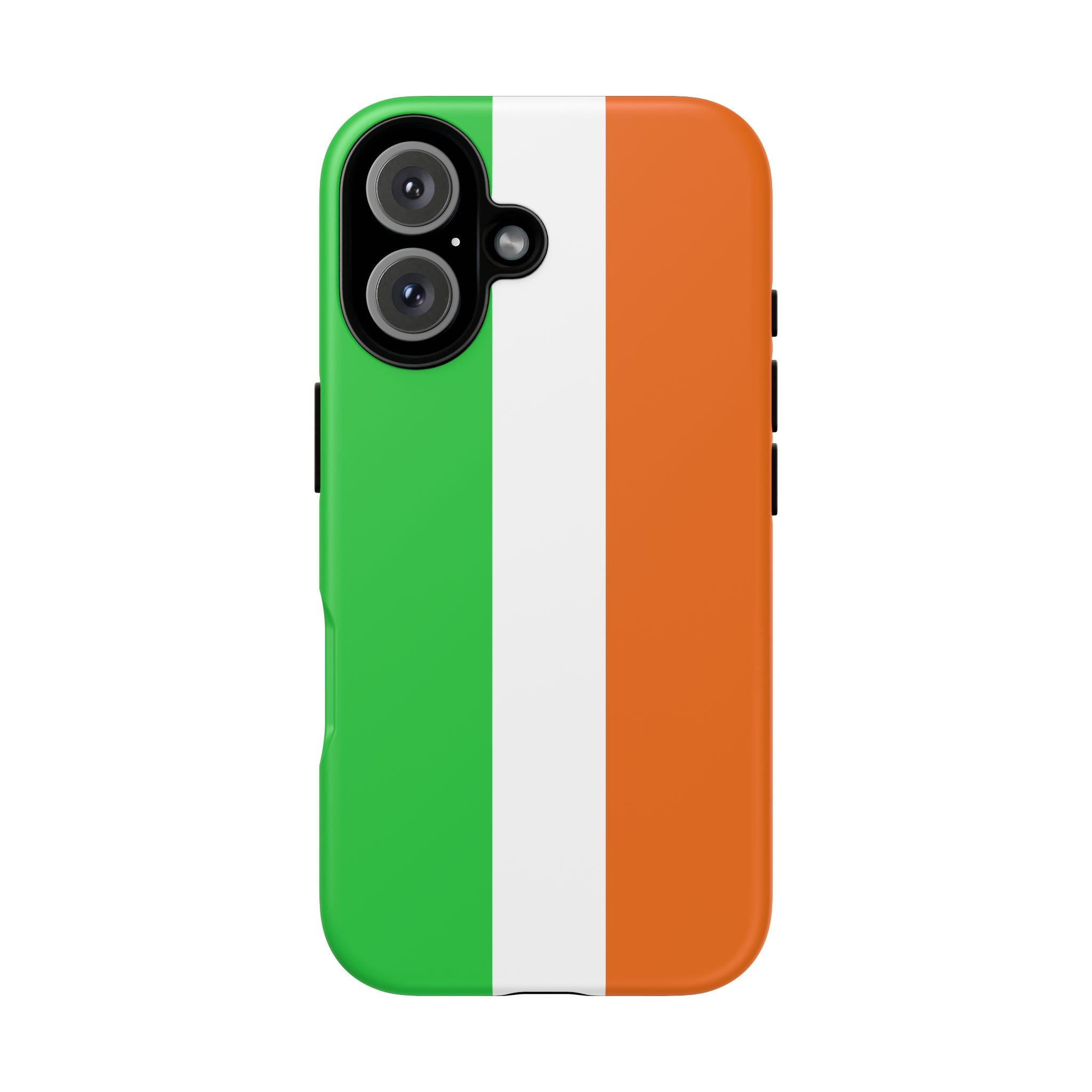 Irish Flag Tough Phone Case — Tricolor Green White Orange Protective Cover