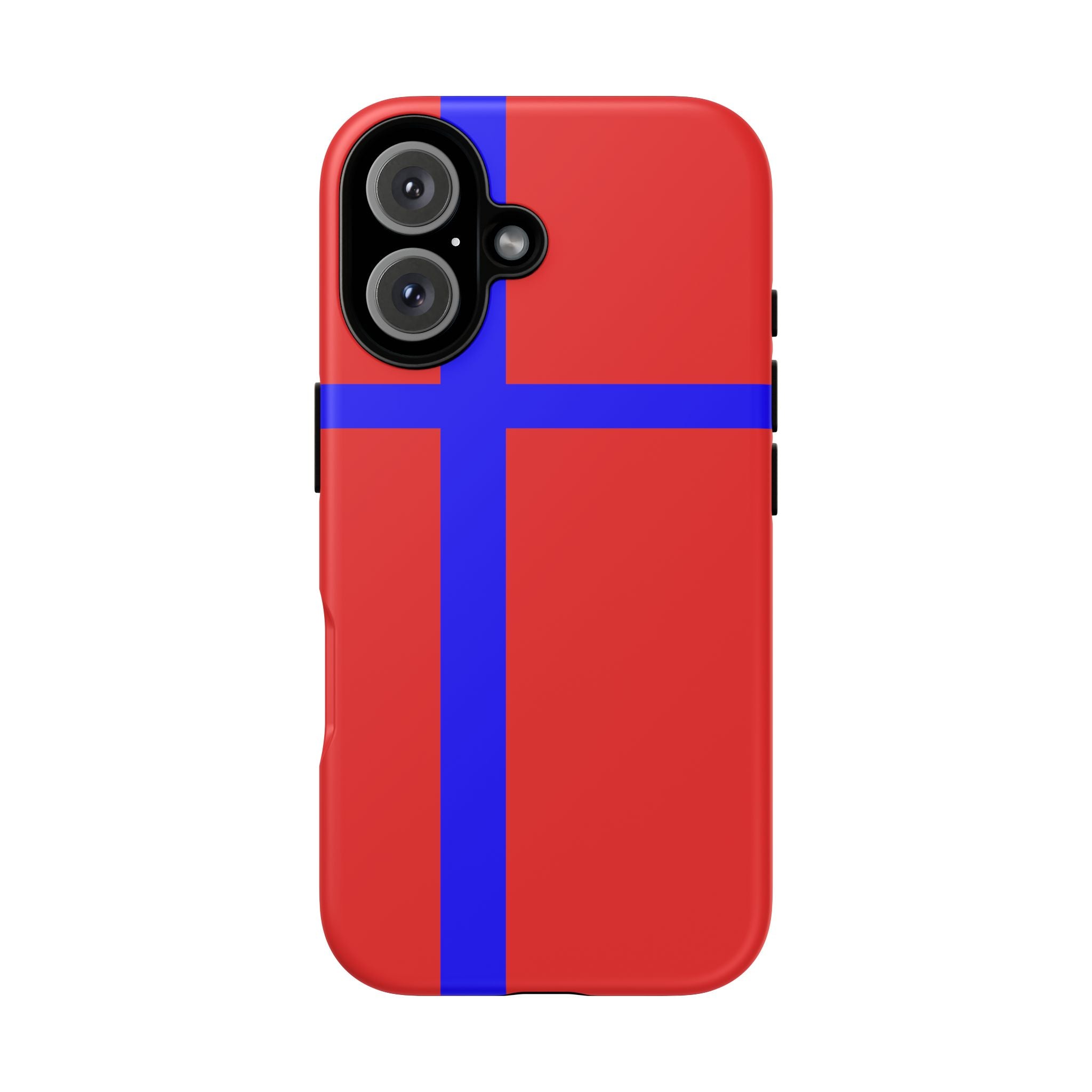 Red & Blue Cross Tough Phone Case — Sleek Protective iPhone Cover