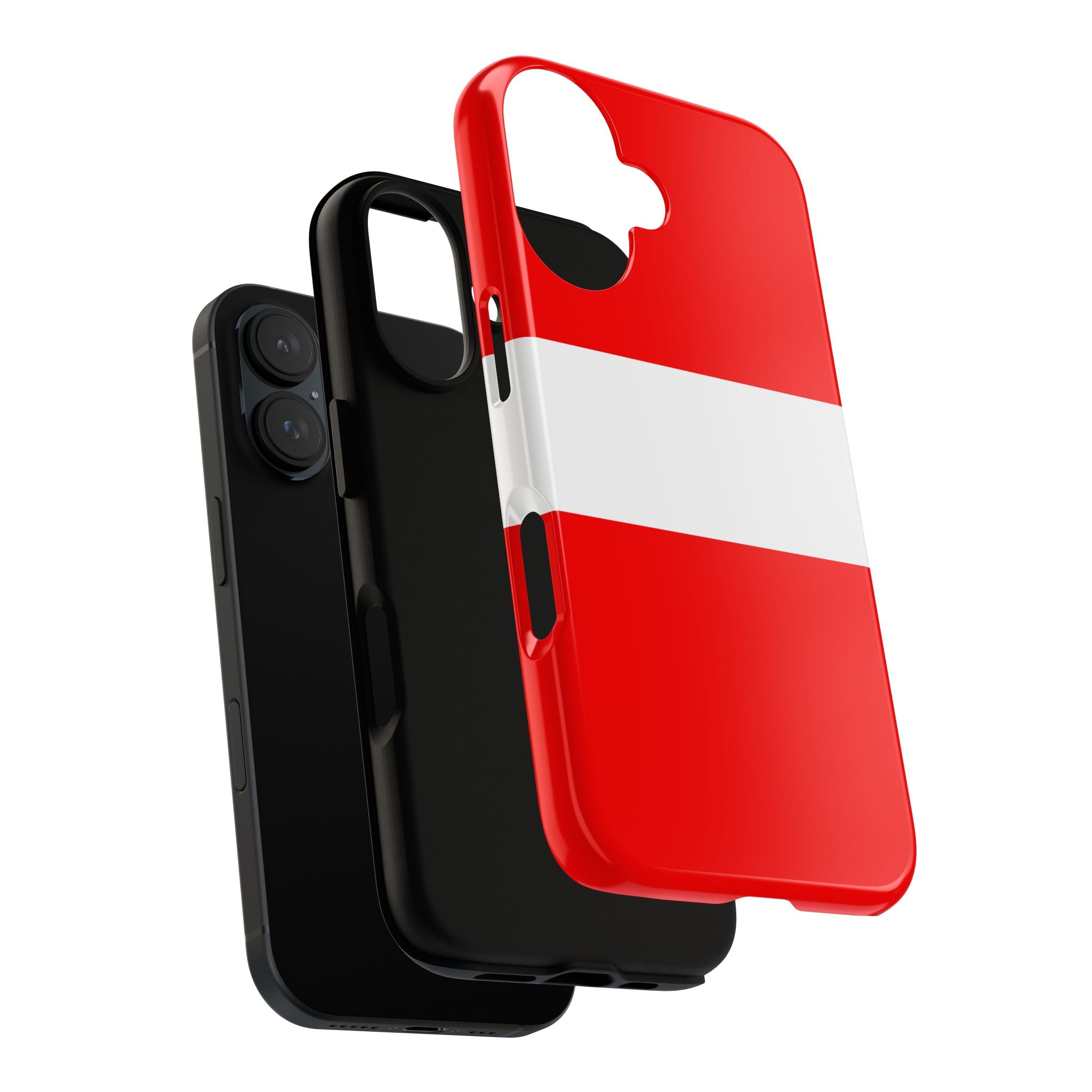 Phone Case — Bold Red & White Stripe Tough Protective Cover