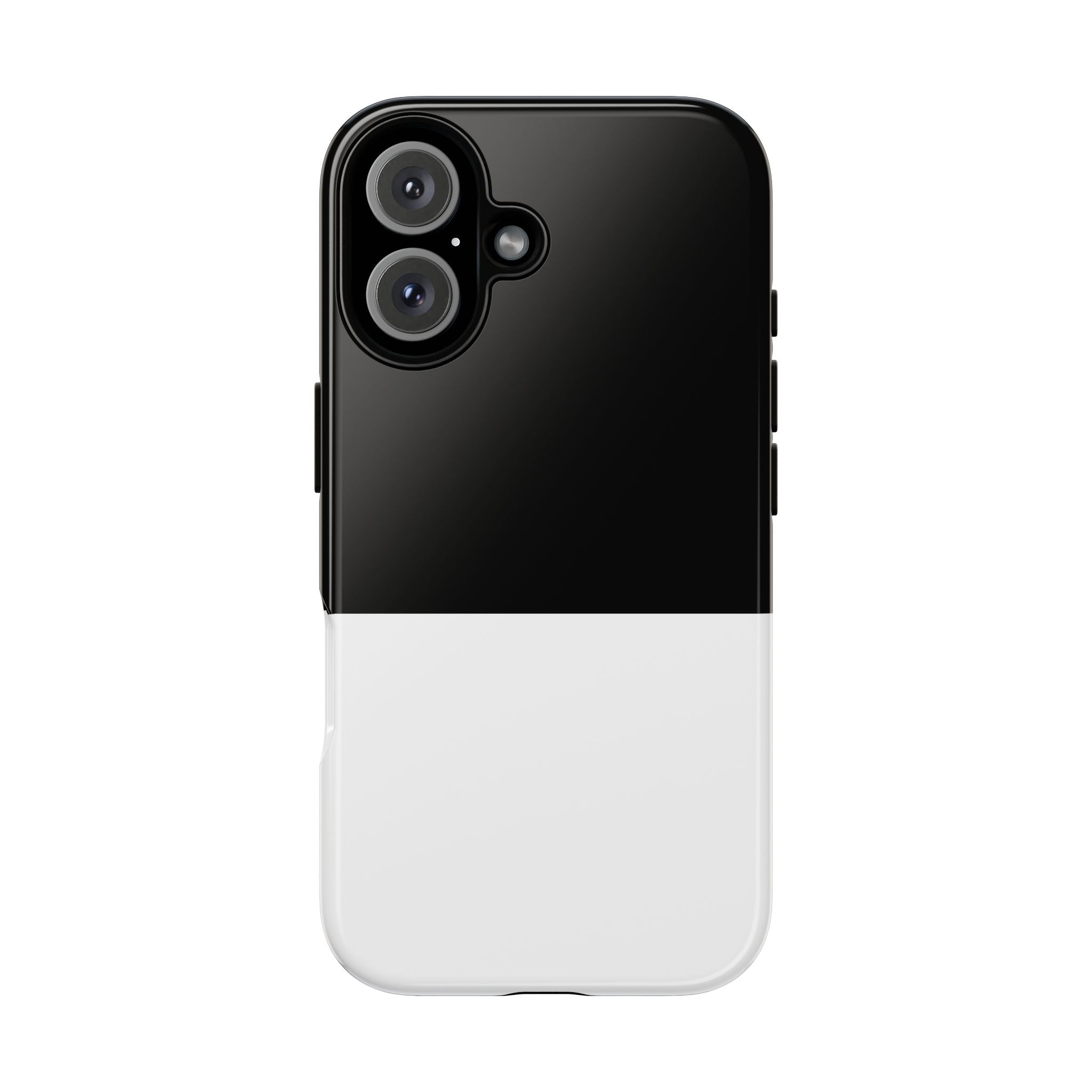 Two-Tone Tough Phone Case – Black & White Protective Cover