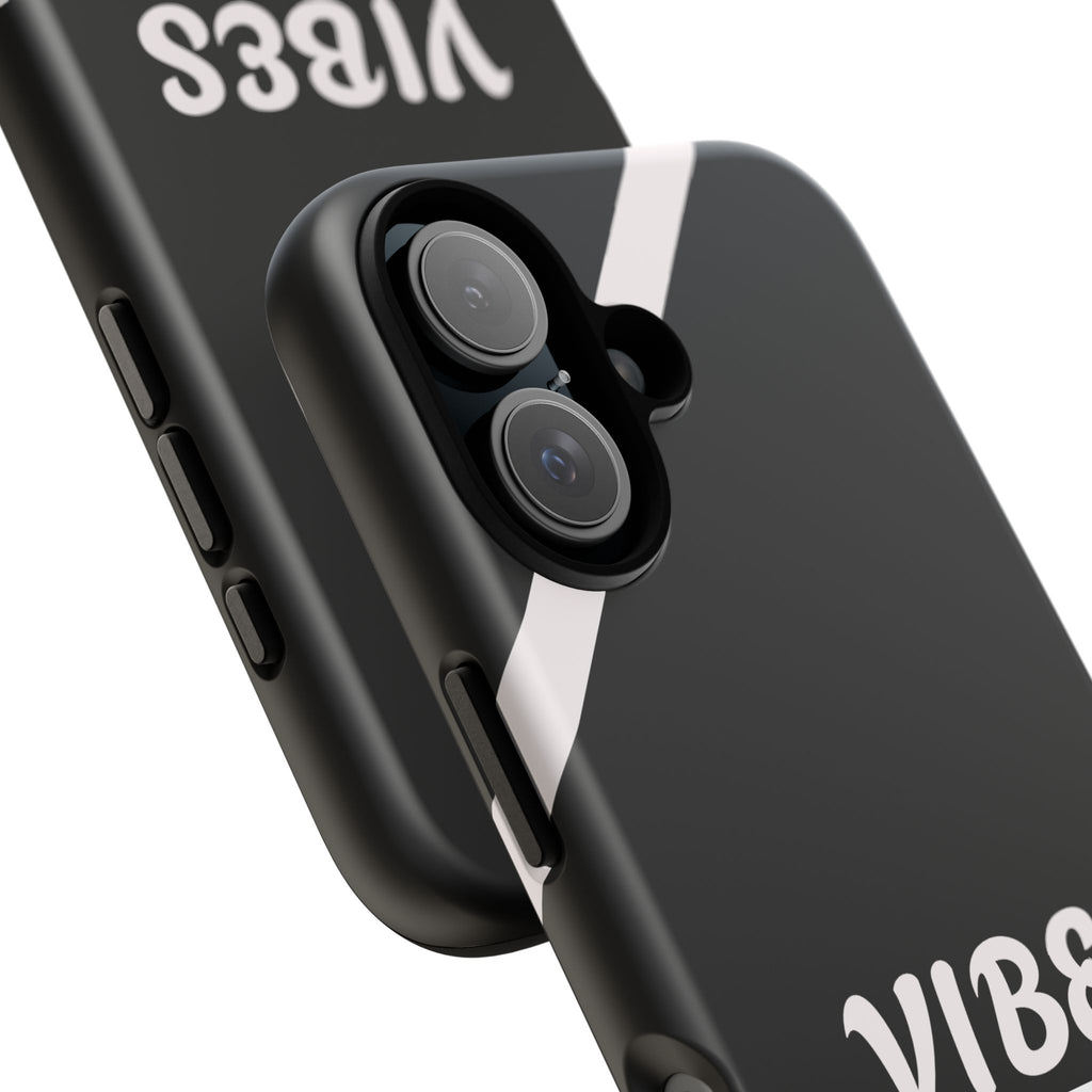 Phone Case — "Vibes: Progress Over Perfection" Motivational Black Protective Case