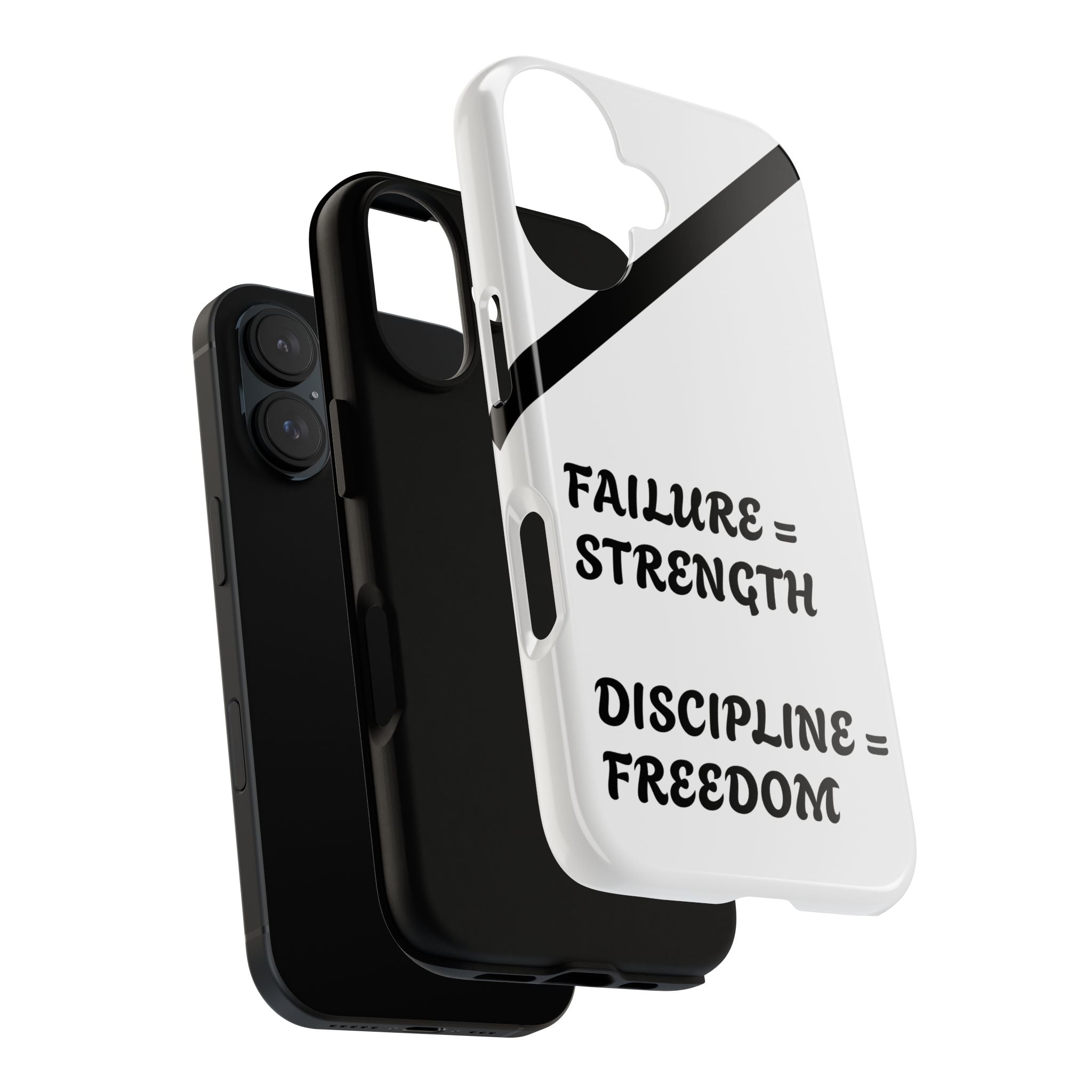 Motivational Phone Case – “Failure = Strength / Discipline = Freedom” Tough Protective Cover