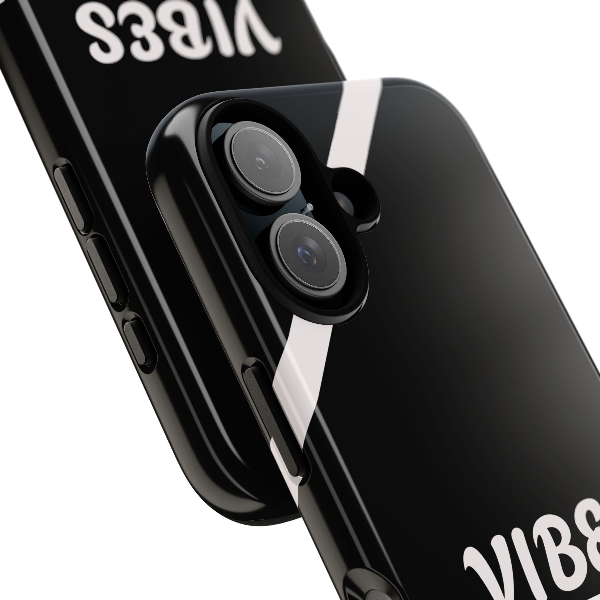 Phone Case — "Vibes: Progress Over Perfection" Motivational Black Protective Case