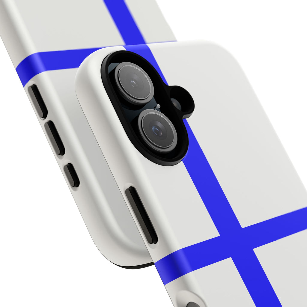 Blue Cross Phone Case — Minimal Geometric Tough Protective Cover