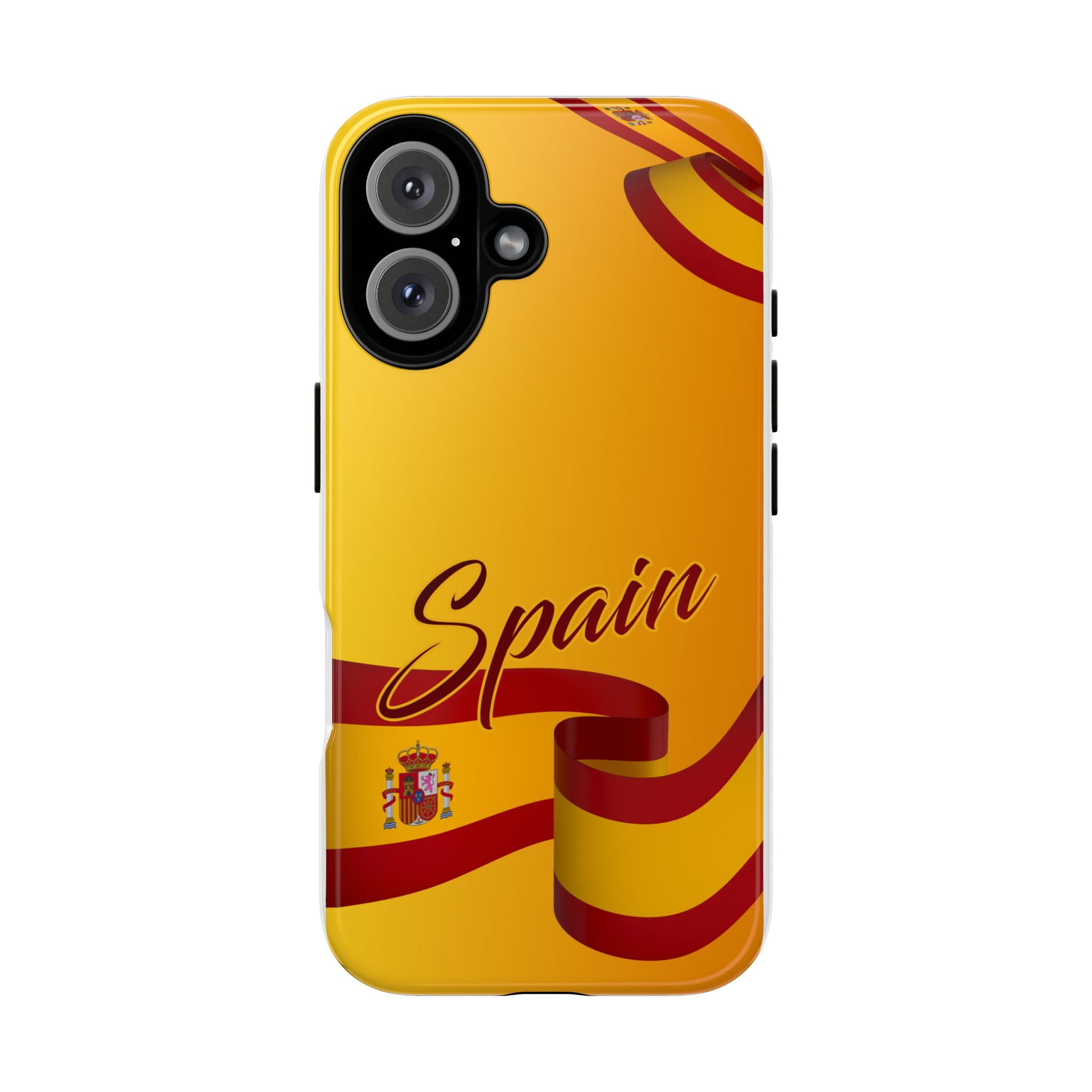 Spain Flag Phone Case — 'Spain' Script Protective Tough Phone Cover