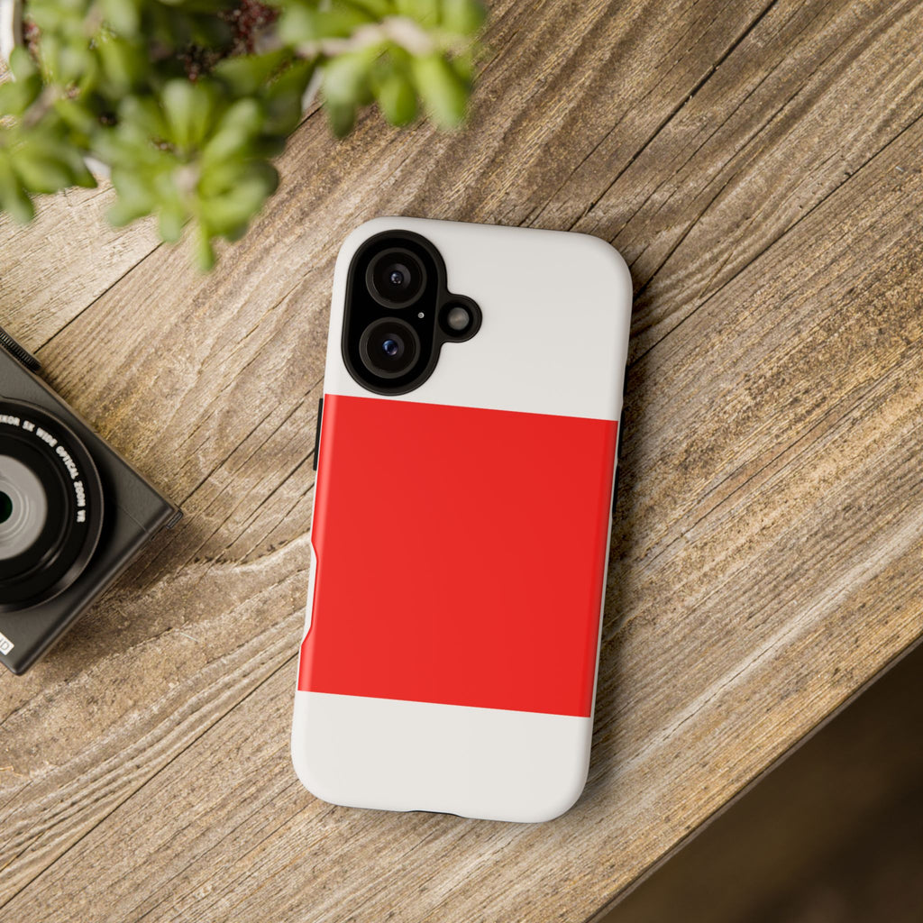 Red Block Tough Phone Case — Minimalist Bold Stripe Protective Cover