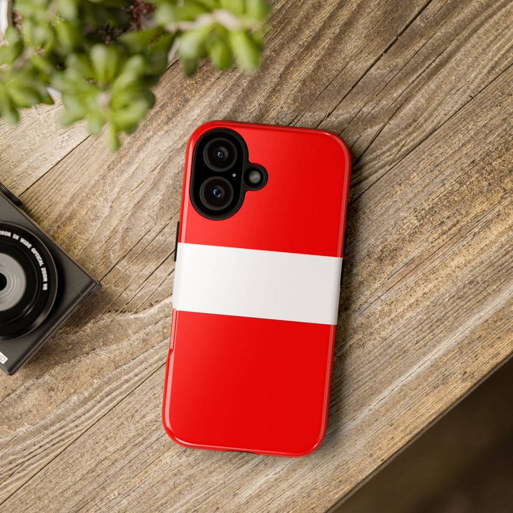 Phone Case — Bold Red & White Stripe Tough Protective Cover