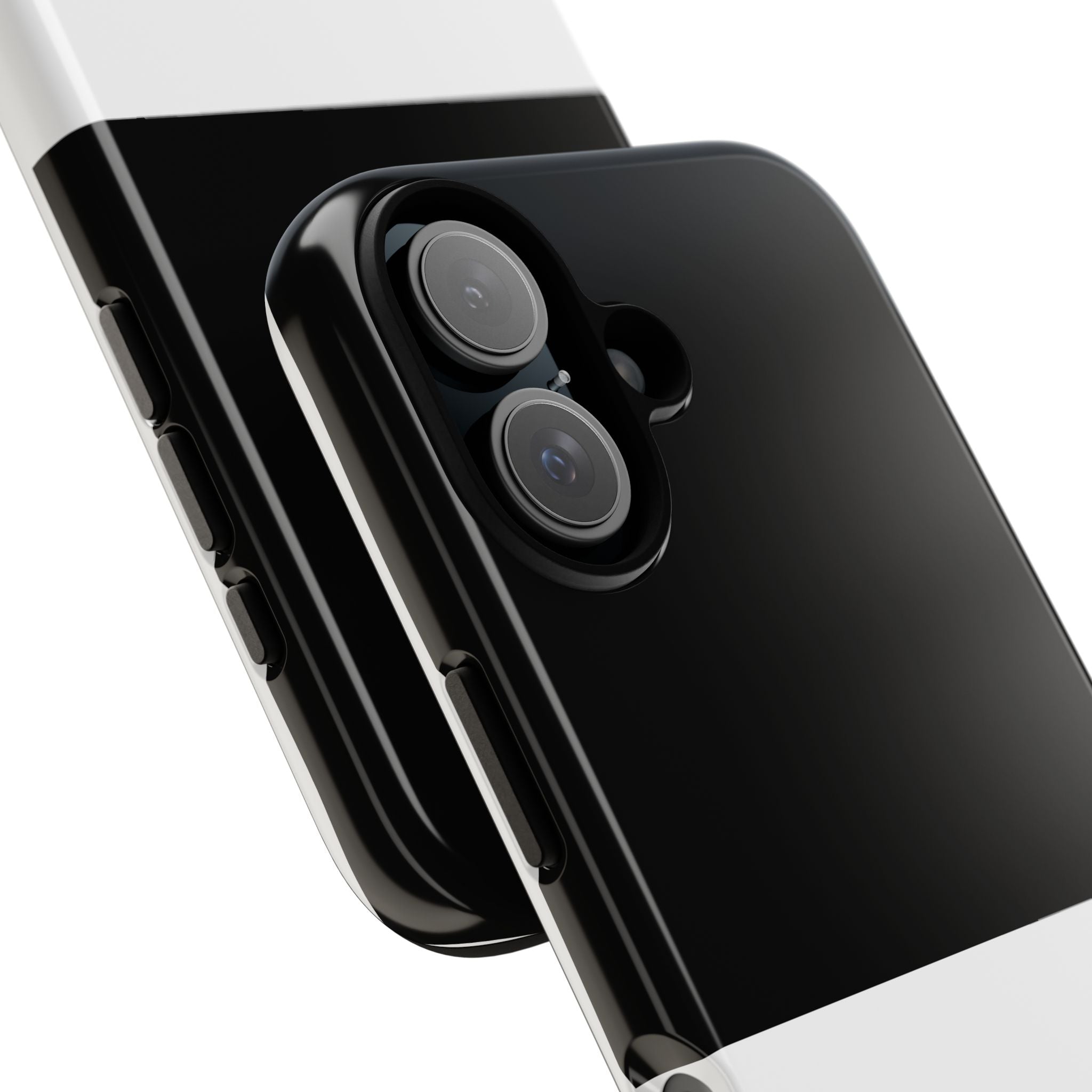 Two-Tone Tough Phone Case – Black & White Protective Cover