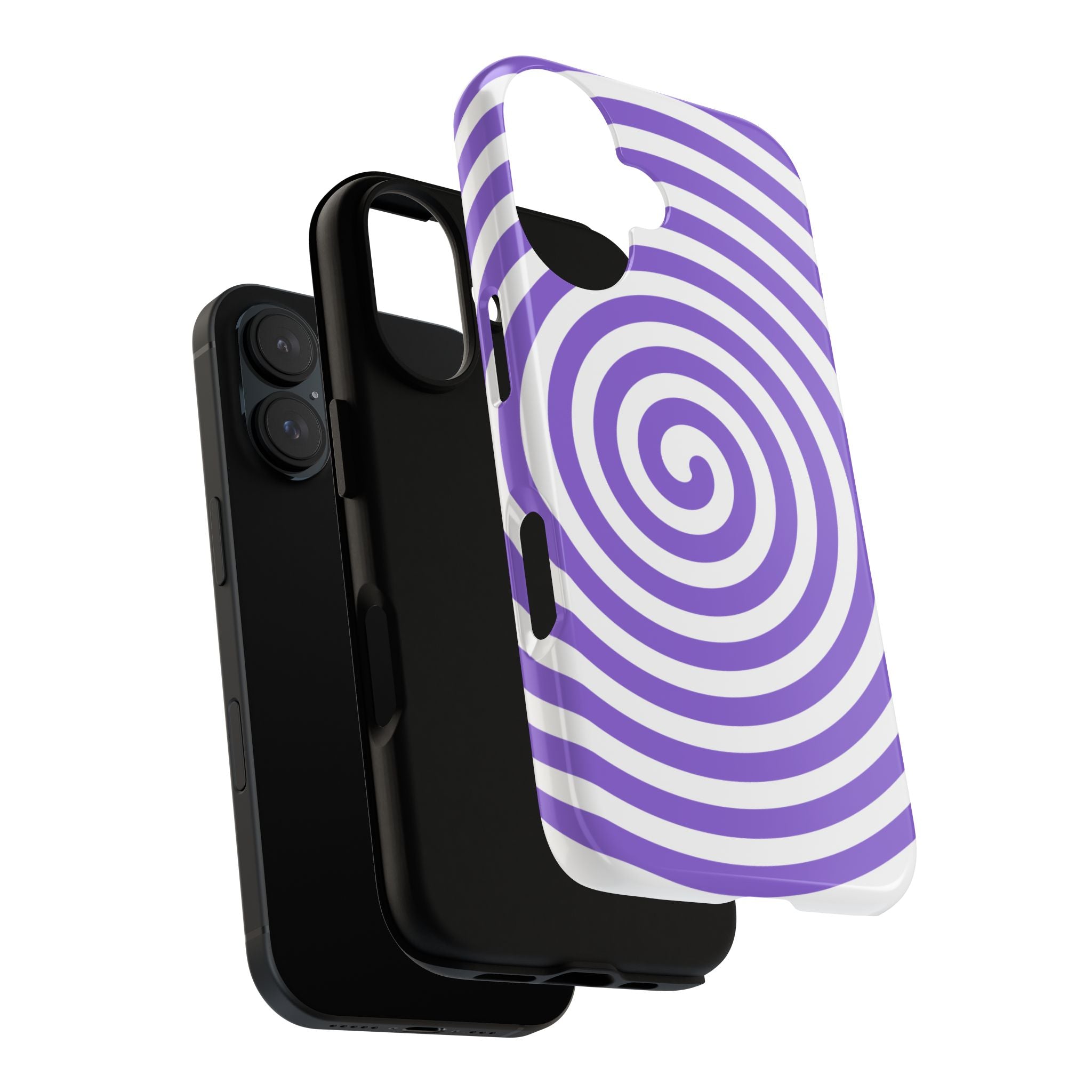 Purple Spiral Tough Phone Case — Durable Protective Phone Cover with Hypnotic Swirl Design