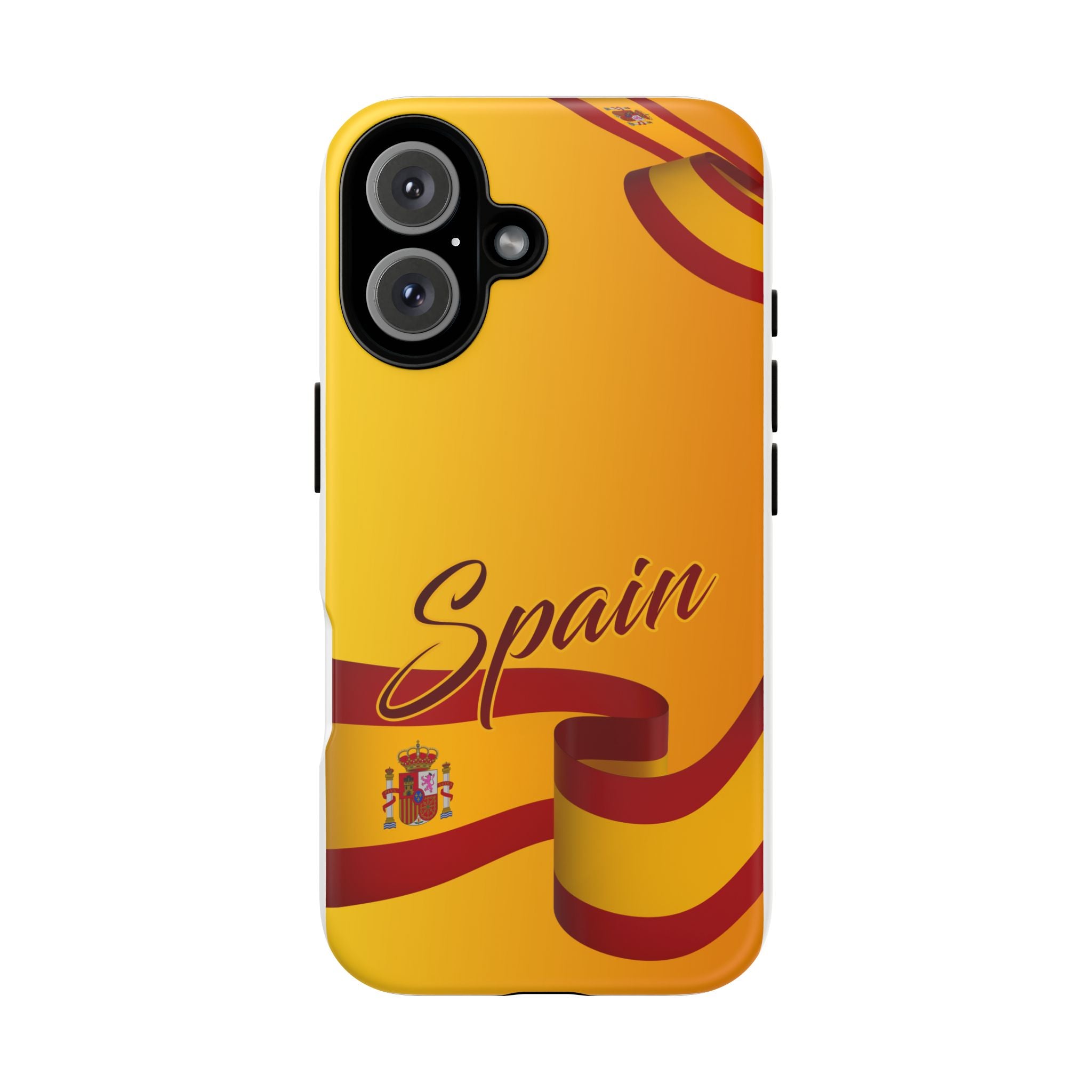 Spain Flag Phone Case — 'Spain' Script Protective Tough Phone Cover