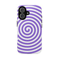 Purple Spiral Tough Phone Case — Durable Protective Phone Cover with Hypnotic Swirl Design