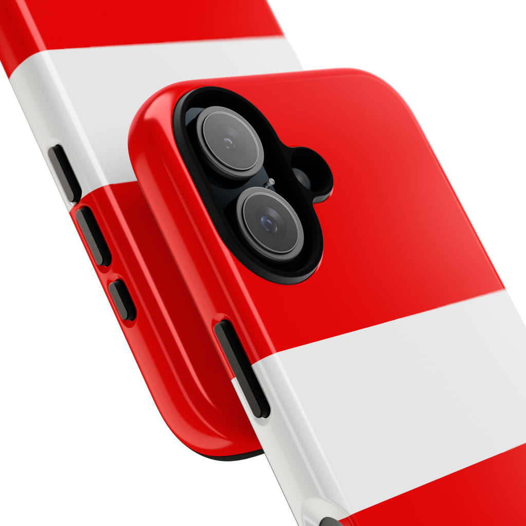 Phone Case — Bold Red & White Stripe Tough Protective Cover